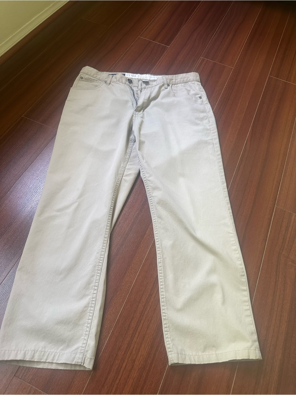 PD&C Men's Light Beige Relaxed Jeans